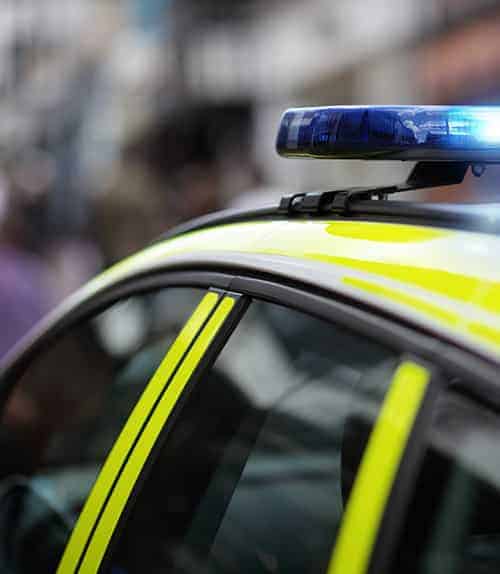 police car and lights