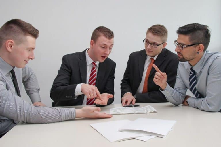business team having meeting in office room