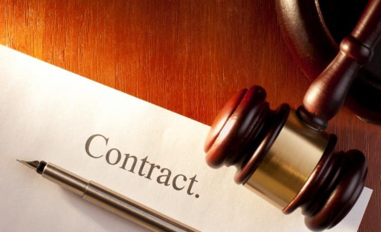 A judge's gavel signifies the abandonment of a contract.