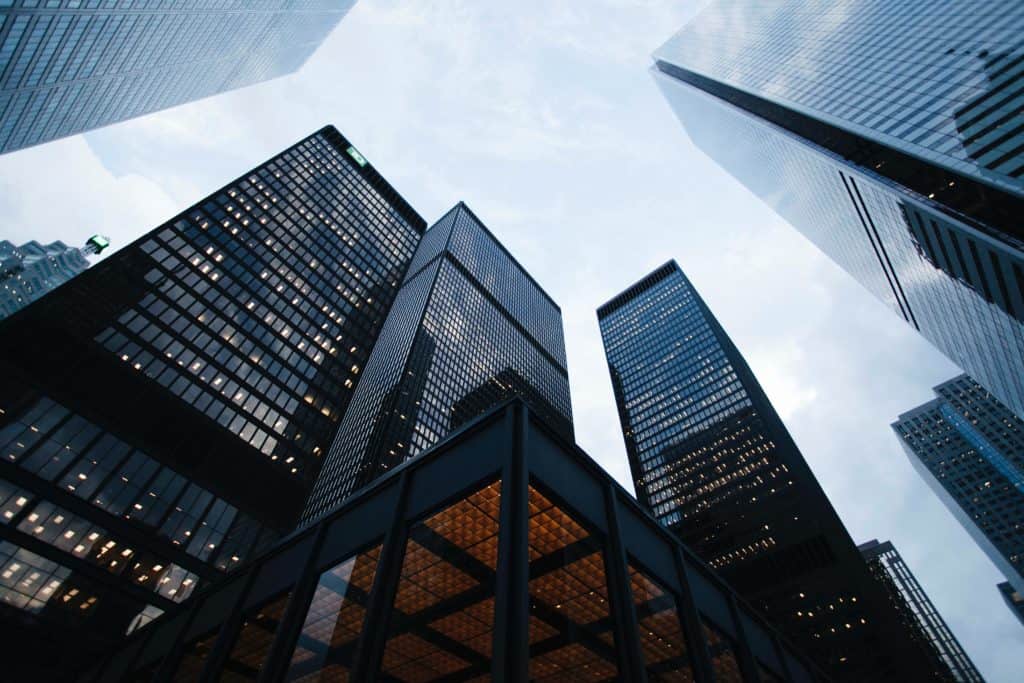 A group of tall buildings in a city used for transferring assets into SMSF.