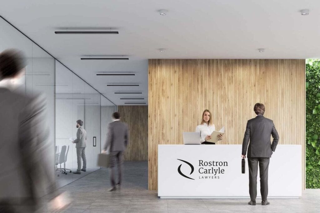 Office foyer of law firm Rostron Carlyle Lawyers