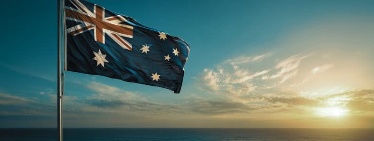 Australian flag as a representation for migration